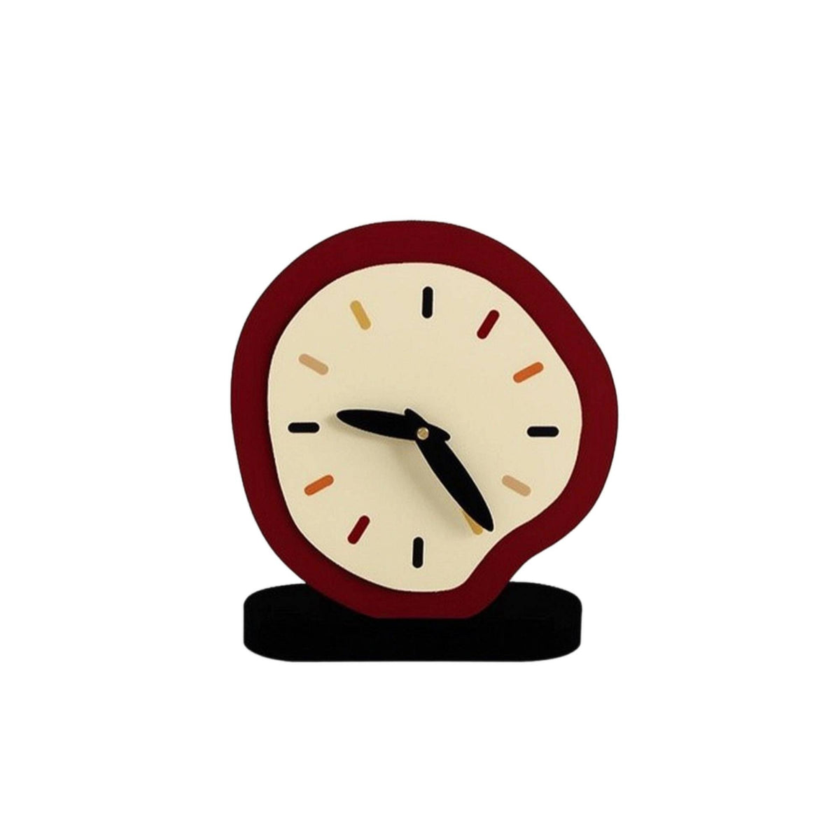 Silent Table Clock Quiet Clock with Oval Base Minimalist for Desk