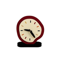 Silent Table Clock Quiet Clock with Oval Base Minimalist for Desk