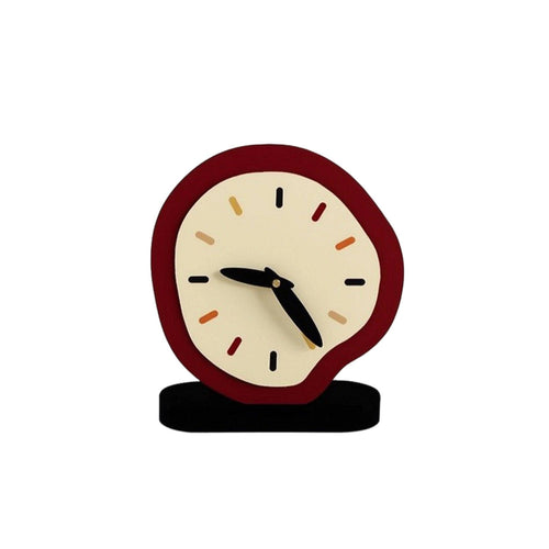 Silent Table Clock Quiet Clock with Oval Base Minimalist for Desk