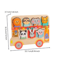 Animal Matching Toy Car Child-Centered Wooden Animal Threading Toy Wood Children's Game for Infants
