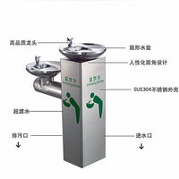 Stainless Steel Outdoor Drinking Fountain for Parks and Public Spaces, Single/Double Basin Direct Drinking Water Dispenser