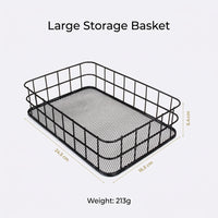 Storage Baskets for Shelves with Stainless Steel Metal Mesh Design, Large for Office Desk and Bathroom Organization