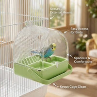 Cockatiel Cage Mounted Bath Feeder, External Bird Bath Feeder Combo, Budgie External Shower Feeder,  - Image 9