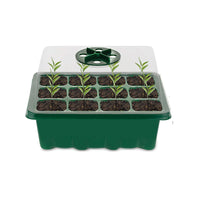 12-Cell Plastic Seedling Starter Trays with Humidity Dome - 3-Pack
