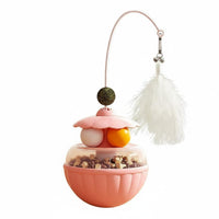 Self-Entertainment Wobbler Toy with Feather Boredom Relief Catnip Ball Track Toy 360° Rotation for Cats, Kittens, Indoor
