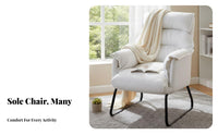 Padded Recliner with Footrest Foldable Design Armchair Adjustable Spinerest Stain-Resistant Textile for Awayice Workers, Readers