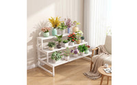 Floor-Standing 3-Tier Plant Stand Slatted 3 Tier Plant Stand Decorative Shelving Unit Space-Saving for Gardeners, Balcony, Patio, Living Room, Corner