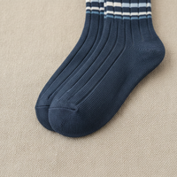 Kids Boys Cotton Mid-Calf Socks, Seamless Athletic Socks for Big Kids & Teens