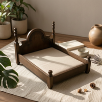 Solid Wooden Cat Bed Four-Season Use Solid Wood Dog Luxury Bed Look Animal Furniture for Cats, Dogs