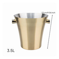Stainless Steel Ice Bucket Brushed Silver Stainless-Steel-Chiller Bucket Portable Household Container