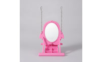 Compact Bird Mirror with Perch and Slow Feeder Rounded Parrot Mirror with Feeder Shatterproof Interactive Bird Toy Sturdy for Budgies