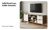 Contemporary Television Cabinet Multi-Functional TV Console with Storage Raised Design Storage Entertainment Center for Small Apartments, Bedroom