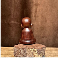 Meditating Monk Figurine Dark Brown Table Decoration Tabletop Size