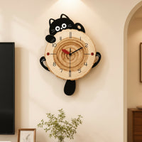 Cat-Shaped Wall Clock Whimsical Cat Clock Lovely for Living Room