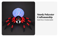 Lighted Halloween Arachnid Decoration | Oversized 2.4m Design, bright Red and Black Legs, Inflatable arachnid, for Lawn