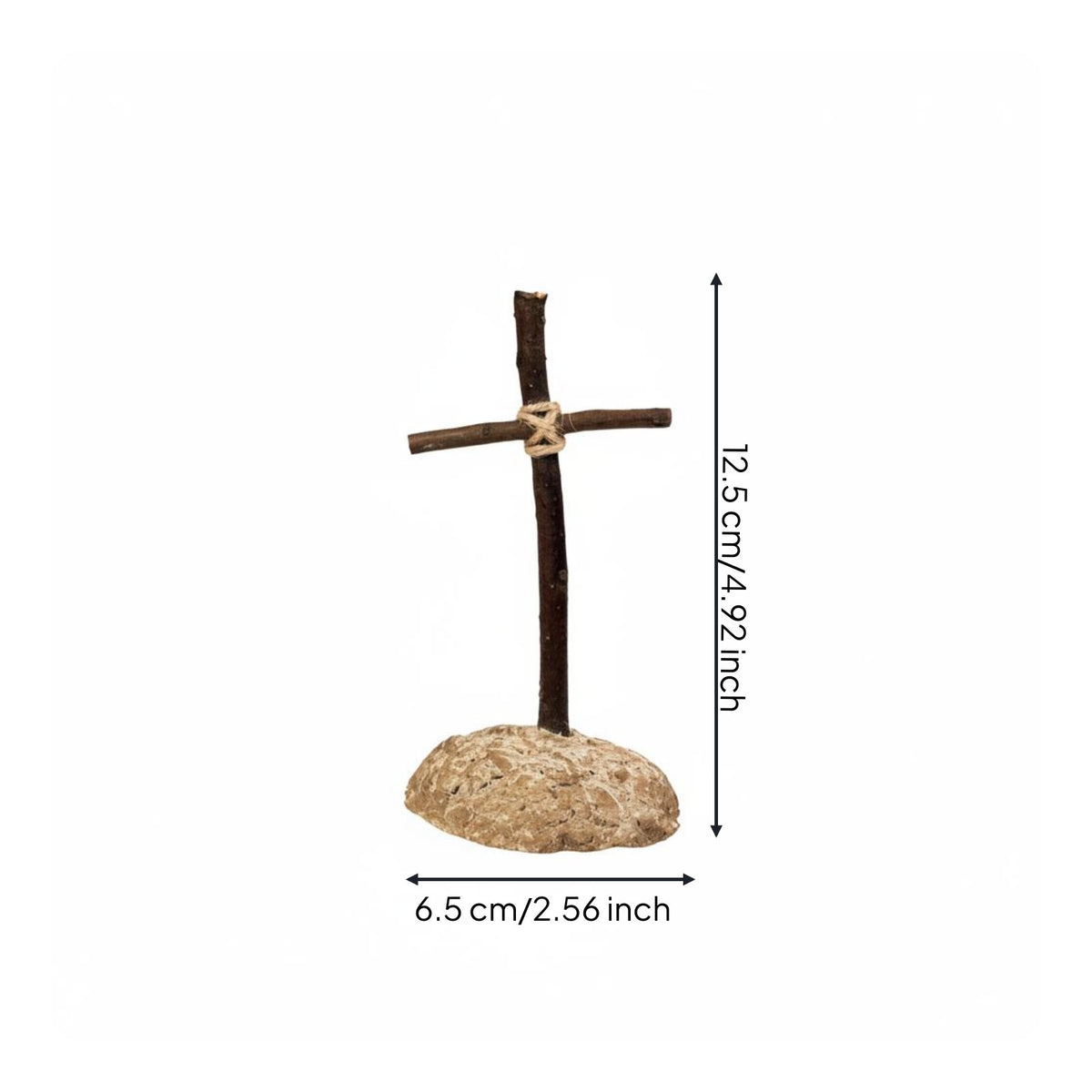 Wood Cross Model Handmade Look Miniature Ornament for Table Display