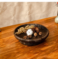 Solid Wood Dried Fruit Tray, Chinese Retro Style, Handmade, Wooden Fruit Plate