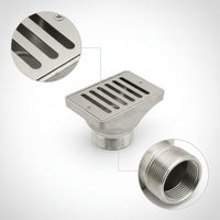 Stainless Steel Slotted Pool Drain Brushed Metal Pool Overflow Drain Long-Lasting Adapter Flush-Mount for Homeowners