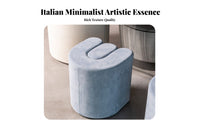 U-Shaped Vanity Stool Italian Minimalist Design Accent Seating Soft Padded Seat