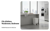 Foot Pedal Trash Can Hands Lidded Foot Pedal Trash Can Space-Saving Rectangular Waste Bin for Washroom, Bedroom, Office