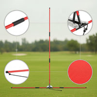 Alignment Golf Swing Training Aid Adjustable Golf Swing Guide with Rods Instant Feedback Equipment Muscle Memory for Golfers, Beginners, Practice Mat