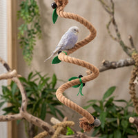 Rope Parrot Climbing Rope Perch, Bendable Rope Toy for Bird Enrichment, Secure Screw Fastener for Parakeet Cockatiel Medium Size Indoor
