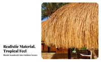 Simulated Thatch Eaves Realistic Look Artificial Thatch Tile Weather Resistant Faux Straw Roof Panel for Contractors, DIY Hobbyists, Gazebo