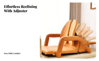 Adjustable Backrest Lounger Includes Armrests Adjustable Split-Back Lounger