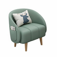 Upholstered Tub Armchair Minimalist Design Lounge Chair Ergonomic Spine Rest High-Density Padding for Reception Area, Balcony