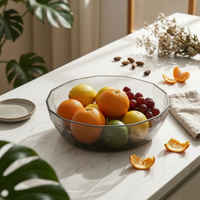 Oval Fruit Bowl Transparent Tableware Long-Lasting