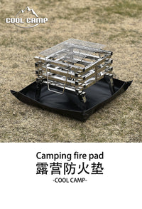 COOLCAMP户外露营防火垫耐高温硅胶隔热垫柴火炉烧烤架垫防火地布