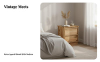 Single-Drawer Cabinet with Open Shelf Wabi-Sabi aesthetic Nightstand for Living Room