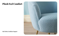 Upholstered Barrel Chair Light Luxury Aesthetic Living Room Furniture Plush Upholstery Wrap-Around Backrest for Lounge Area