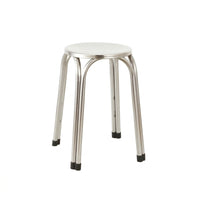 Compact Stainless Steel Stool Minimalist Stackable Stool Long-Lasting Furniture Non-Slip for Kitchen, Shop
