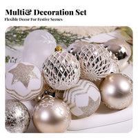 100 Pieces Christmas Bauble Set Bright hues Tree Dangler Large Quantity Pack