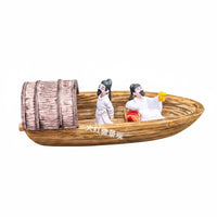 Aquatic Aquarium Landscape Boat Handmade Floating Boat Ornament for Garden
