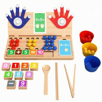 Educational Math Toy Set Colorful Beads Educational Math Toy Hands-on Wooden Peg Board Bead Game