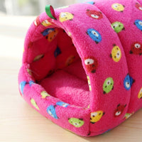 Pink Cartoon Canary Nest and Thermal Nest, Thick Textile Parrot Warming Bed for Parakeets, Hanging or Standing Winter Breeding House Hut