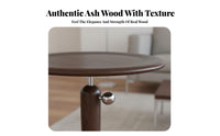 Adjustable Pedestal Side Table Round surface Home Furnishing Movable Space-Saving for Homeowners, Interior Designers, Bedroom