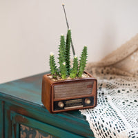 Retro Radio Planter Pot Decorative Resin Craft for Home Decor