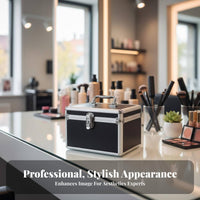 Portable Makeup Train Case Two-Tier Tray Makeup Train Case Large Capacity