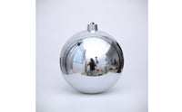 Reflective Mirrored Ornament Ball Shiny Spherical Ornament with Hanging Loop Silver Christmas Tree Baubles Glossy for Holiday Decor, Mantel Display, Table Centerpiece