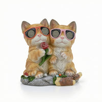 Solar Garden Ornament Whimsical Resin Animal Statue Weather-Resistant