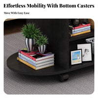 Oval Coffee Table with Shelf Modern Design two-shelf Oval Table Minimalist and design