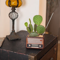 Retro Radio Planter Pot Decorative Resin Craft for Home Decor