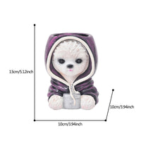 Puppy Planter Creative Design Dog Flower Pot Resin Craft for Balcony, Office
