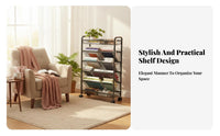 Tiered Rolling Shelf Space-Saving Household Storage Lockable Casters for Renters