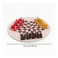 3-Player Chess Set Portable Three-Player Chess Chessboard Beginner-Friendly Sturdy for Families, Travel, Classroom
