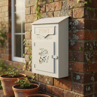 Vintage Metal Mailbox Bird Pattern Metal Mailbox Indoor and Outdoor Use