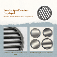 Cast Iron Stove Grate, Even Heat, For Home Cook